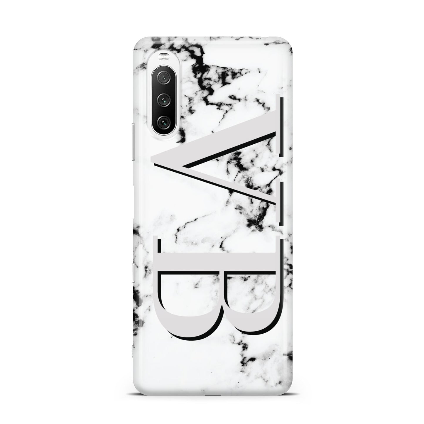 Personalised Landscape Initials With Marble Sony Xperia 10 III Case