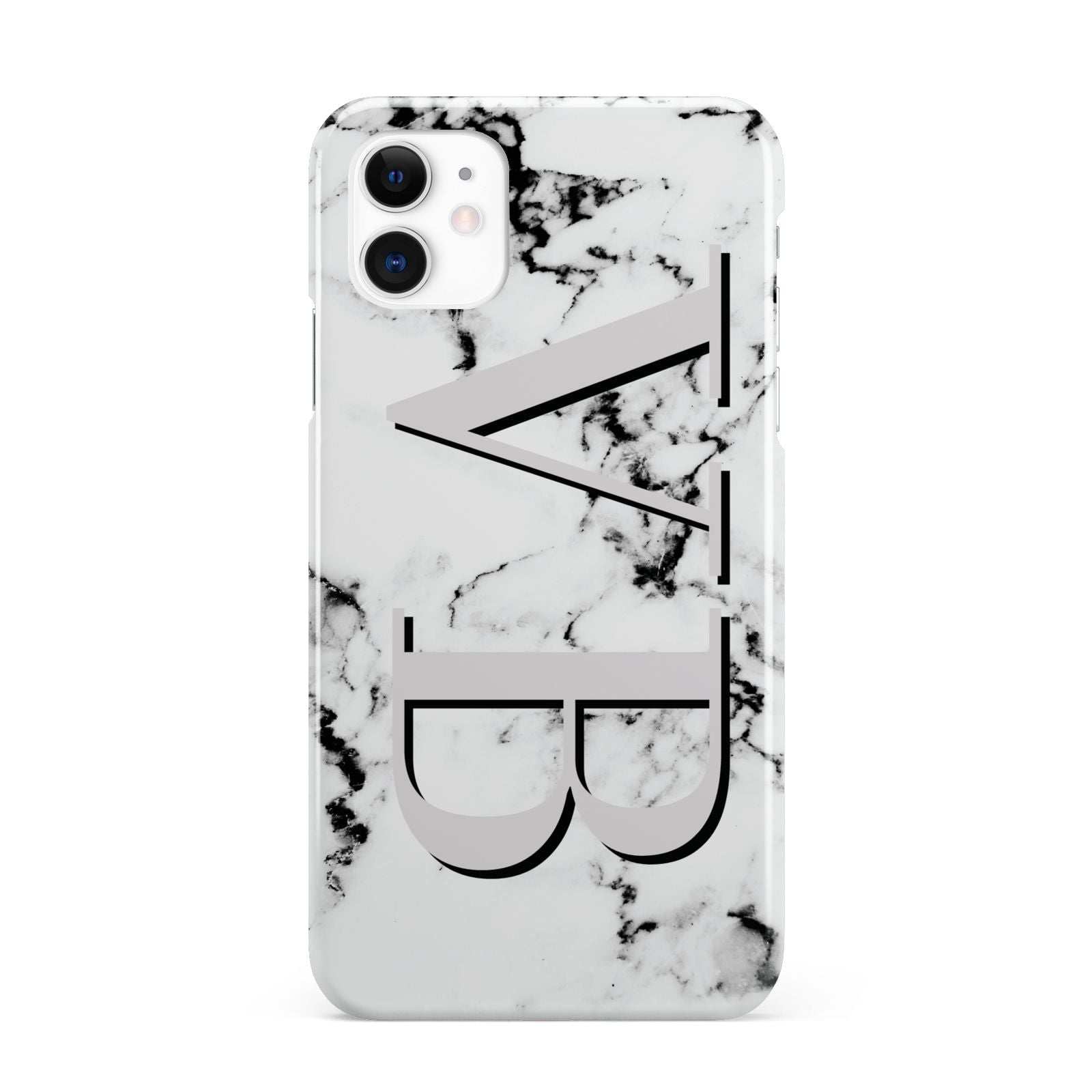 Personalised Landscape Initials With Marble iPhone 11 3D Snap Case