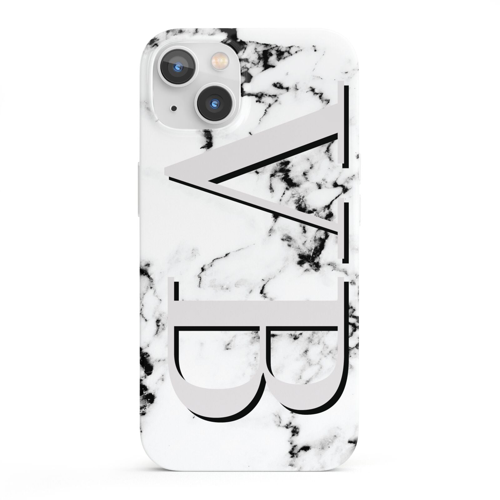 Personalised Landscape Initials With Marble iPhone 13 Full Wrap 3D Snap Case