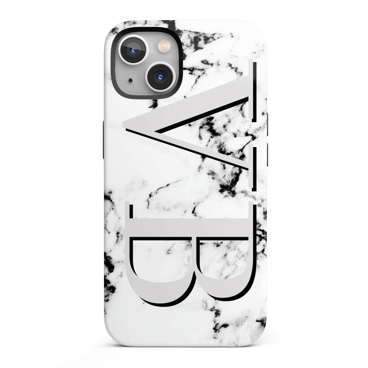Personalised Landscape Initials With Marble iPhone 13 Full Wrap 3D Tough Case