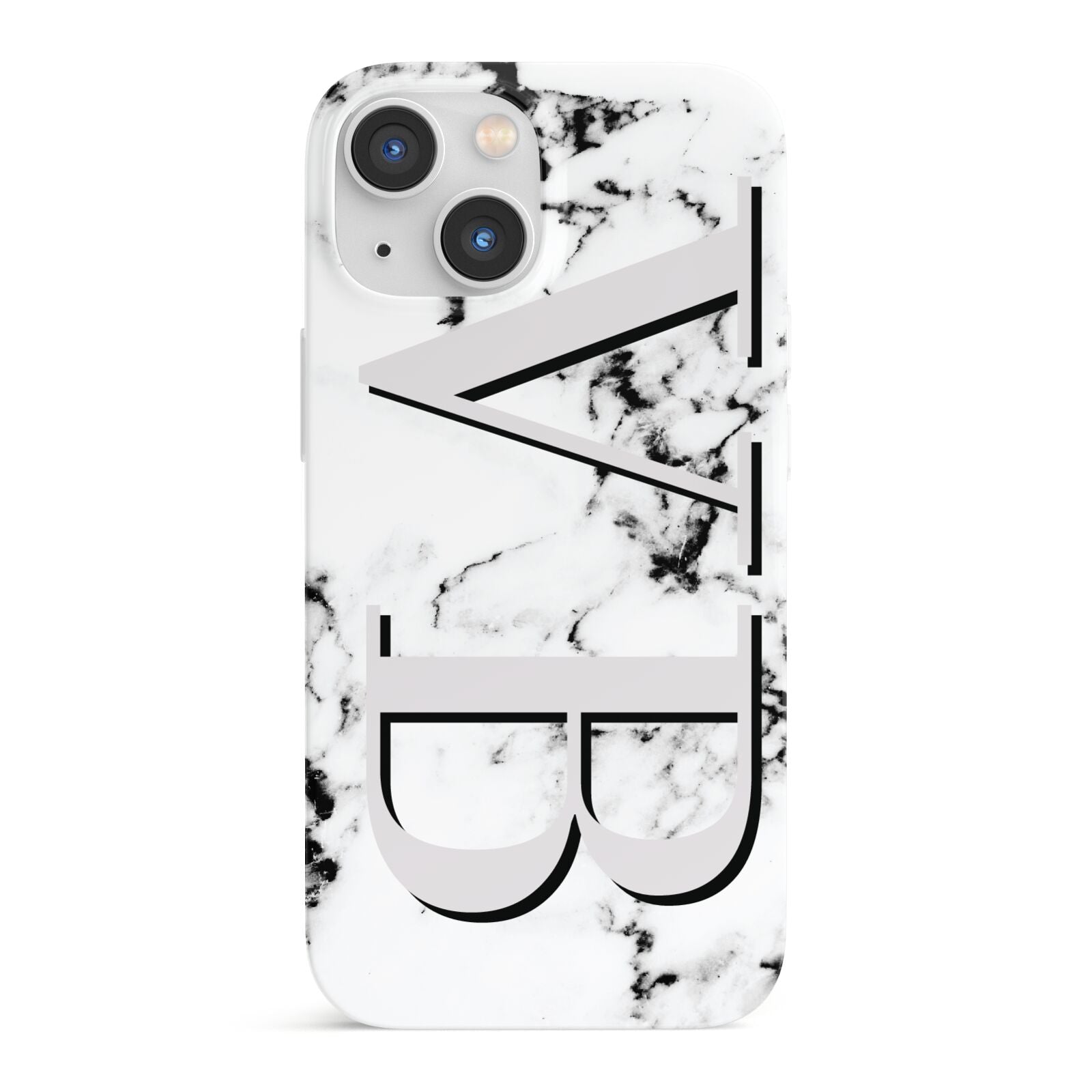 Personalised Landscape Initials With Marble iPhone 13 Mini Full Wrap 3D Snap Case