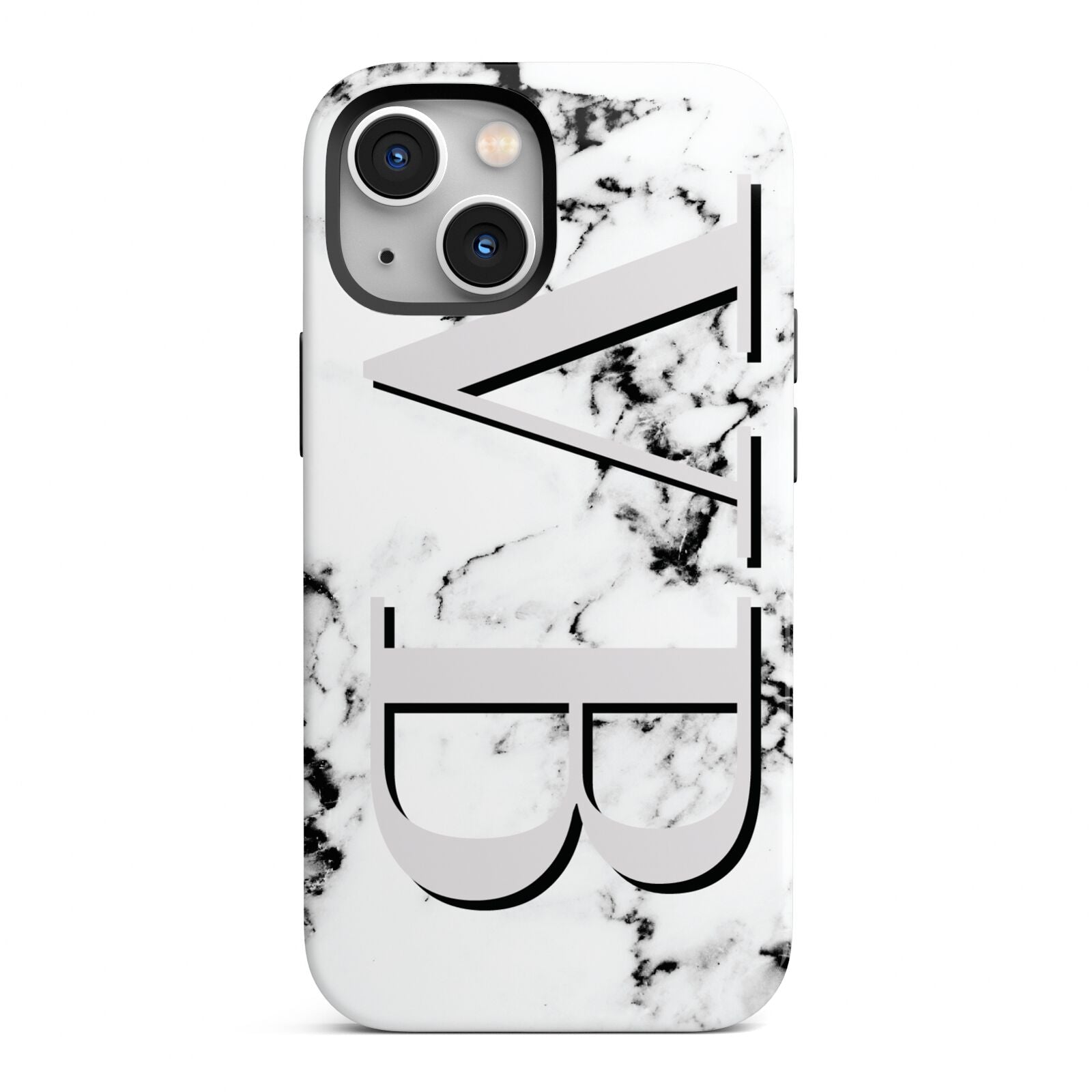 Personalised Landscape Initials With Marble iPhone 13 Mini Full Wrap 3D Tough Case