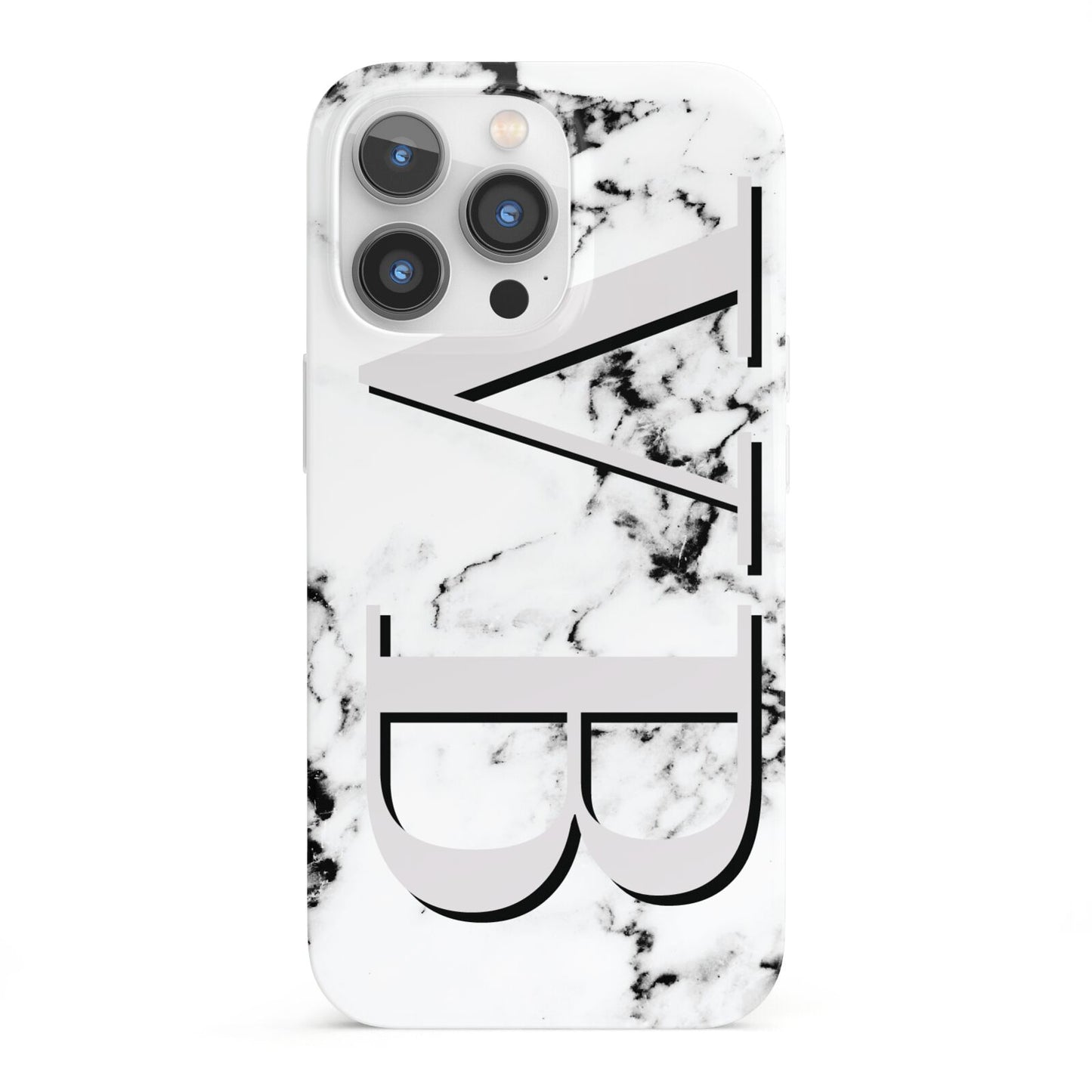 Personalised Landscape Initials With Marble iPhone 13 Pro Full Wrap 3D Snap Case