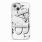 Personalised Landscape Initials With Marble iPhone 13 TPU Impact Case with White Edges