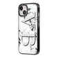 Personalised Landscape Initials With Marble iPhone 14 Black Impact Case Side Angle on Silver phone