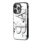 Personalised Landscape Initials With Marble iPhone 14 Pro Max Black Impact Case Side Angle on Silver phone