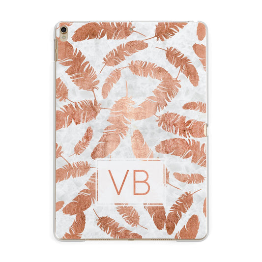 Personalised Leaf Marble Initials Apple iPad Gold Case