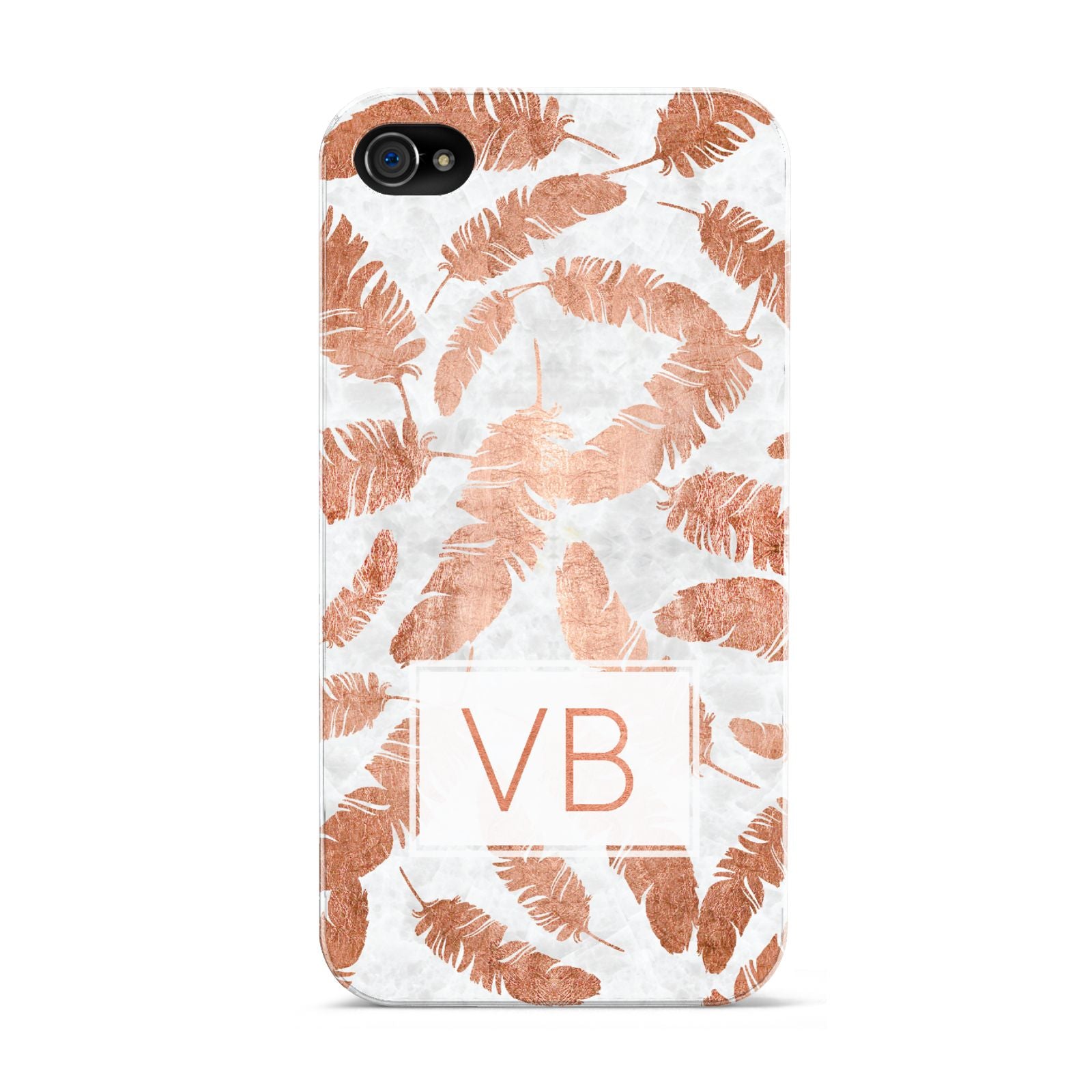 Personalised Leaf Marble Initials Apple iPhone 4s Case