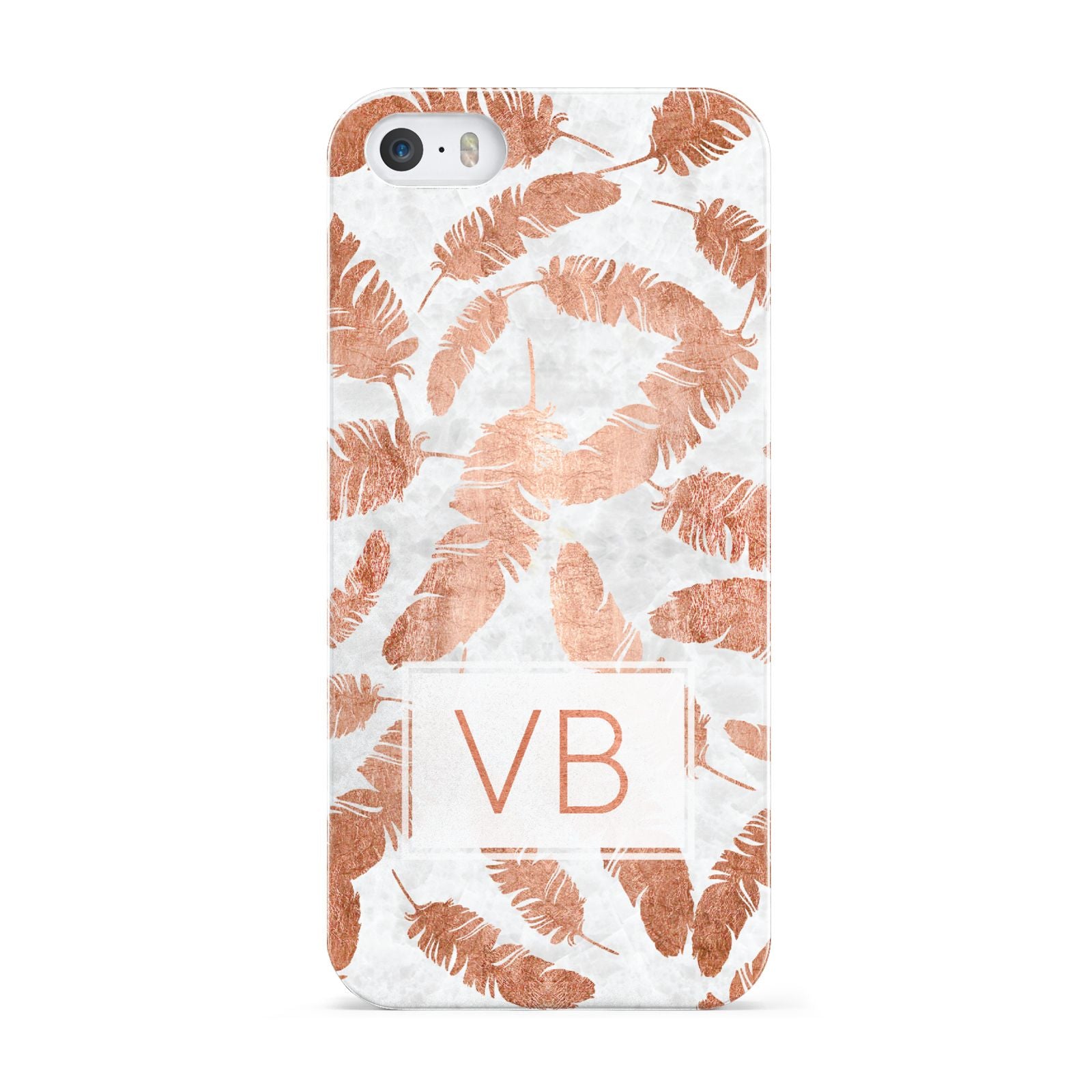 Personalised Leaf Marble Initials Apple iPhone 5 Case