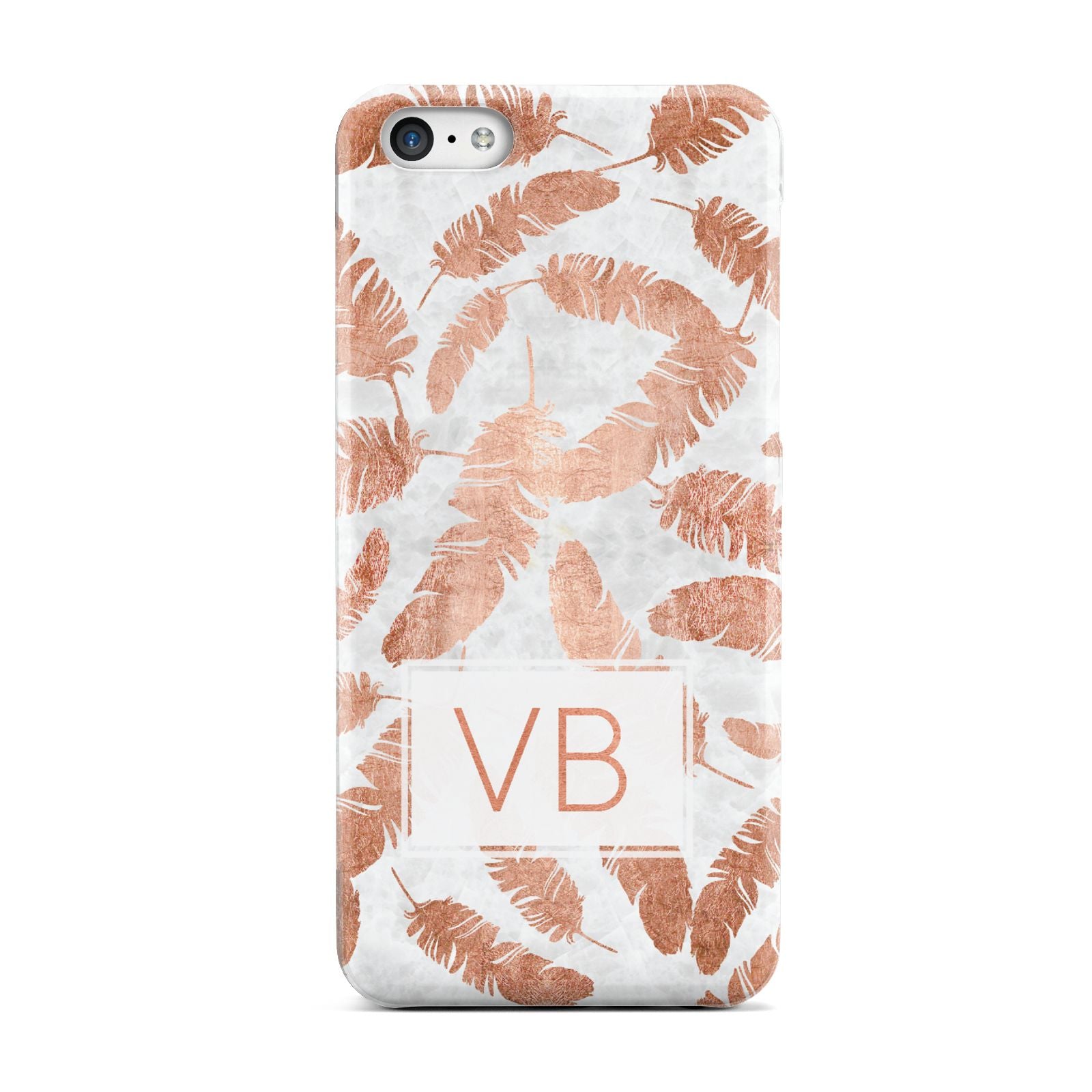 Personalised Leaf Marble Initials Apple iPhone 5c Case