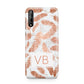 Personalised Leaf Marble Initials Huawei Enjoy 10s Phone Case
