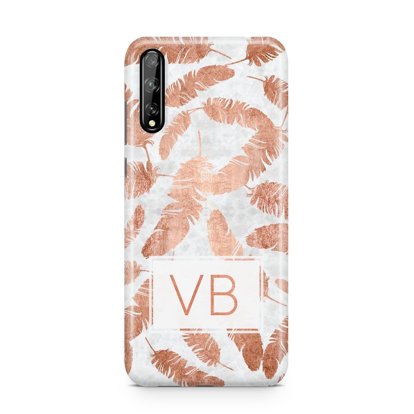 Personalised Leaf Marble Initials Huawei Enjoy 10s Phone Case
