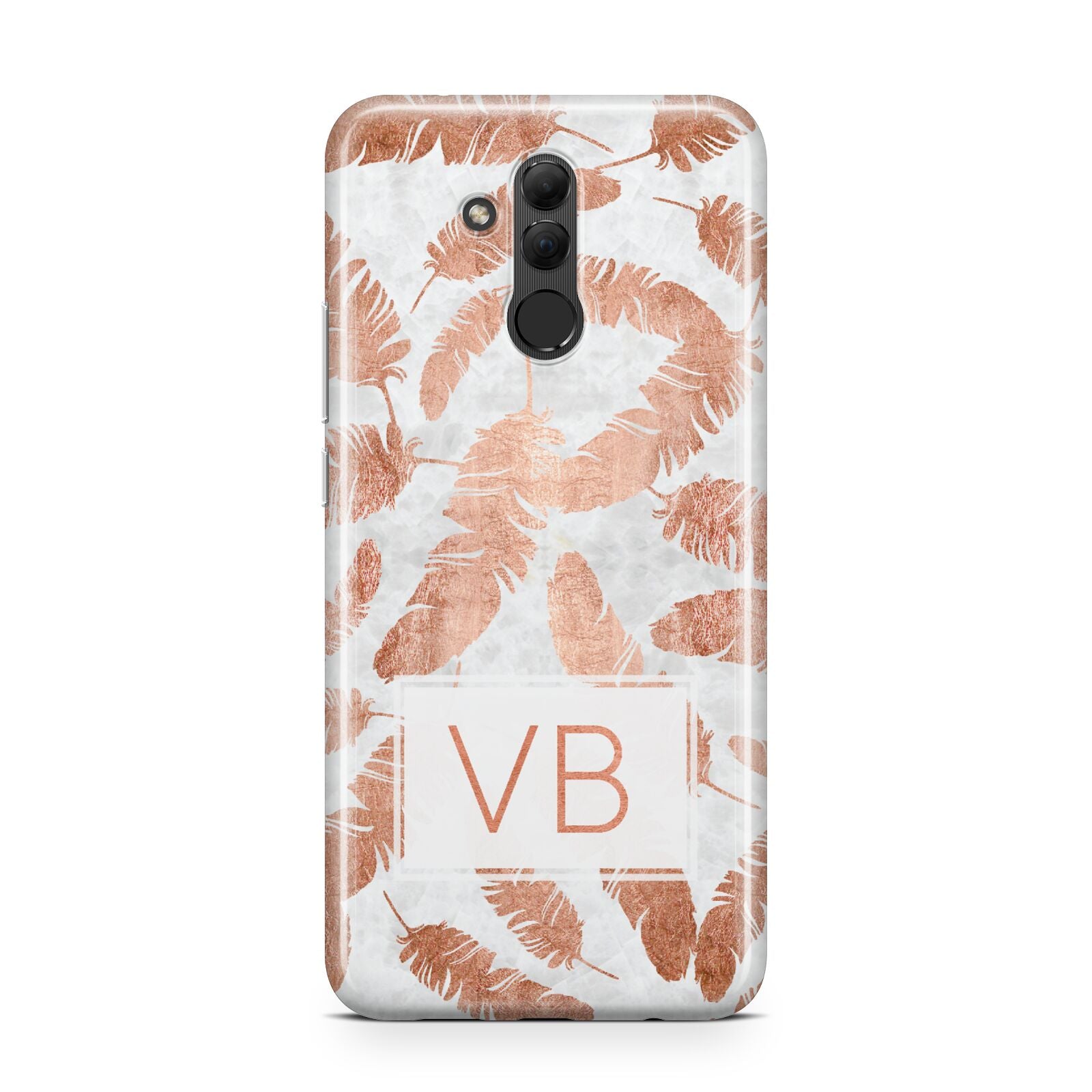 Personalised Leaf Marble Initials Huawei Mate 20 Lite