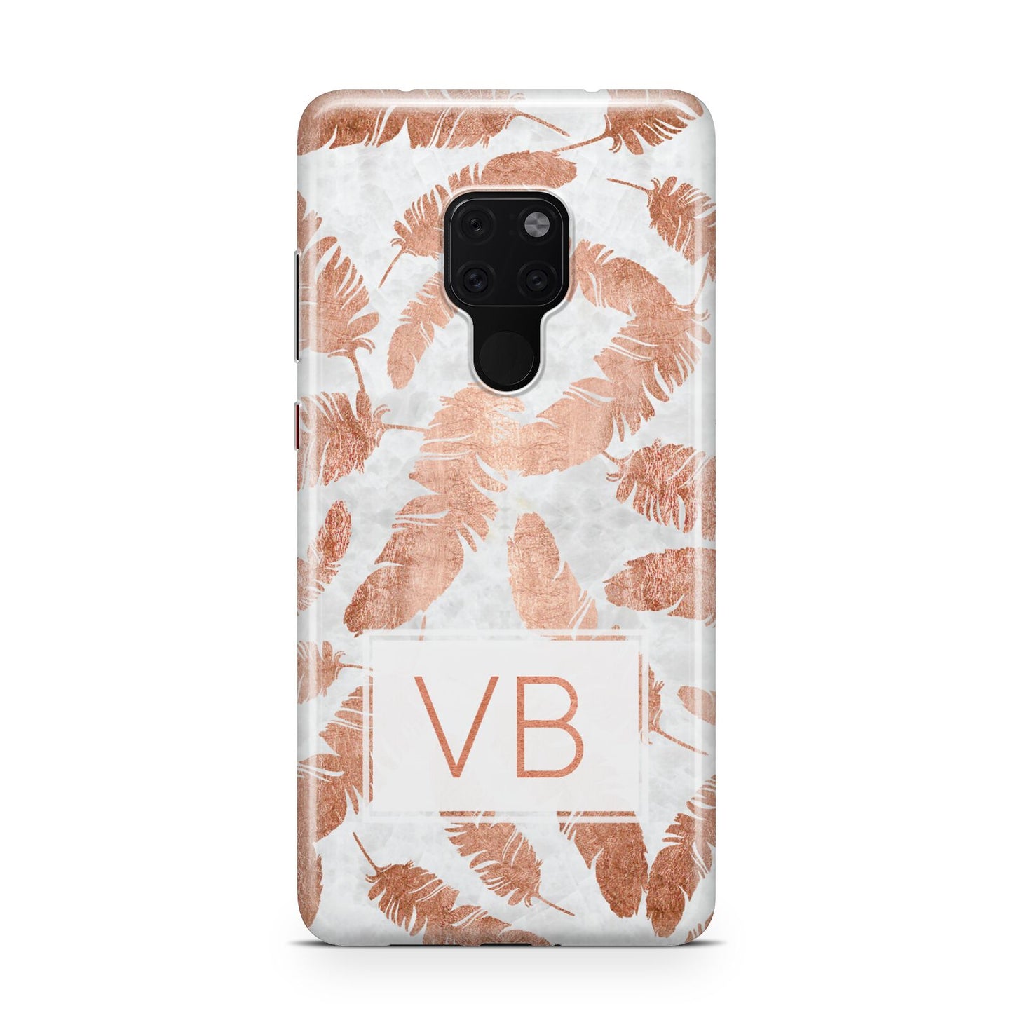 Personalised Leaf Marble Initials Huawei Mate 20 Phone Case