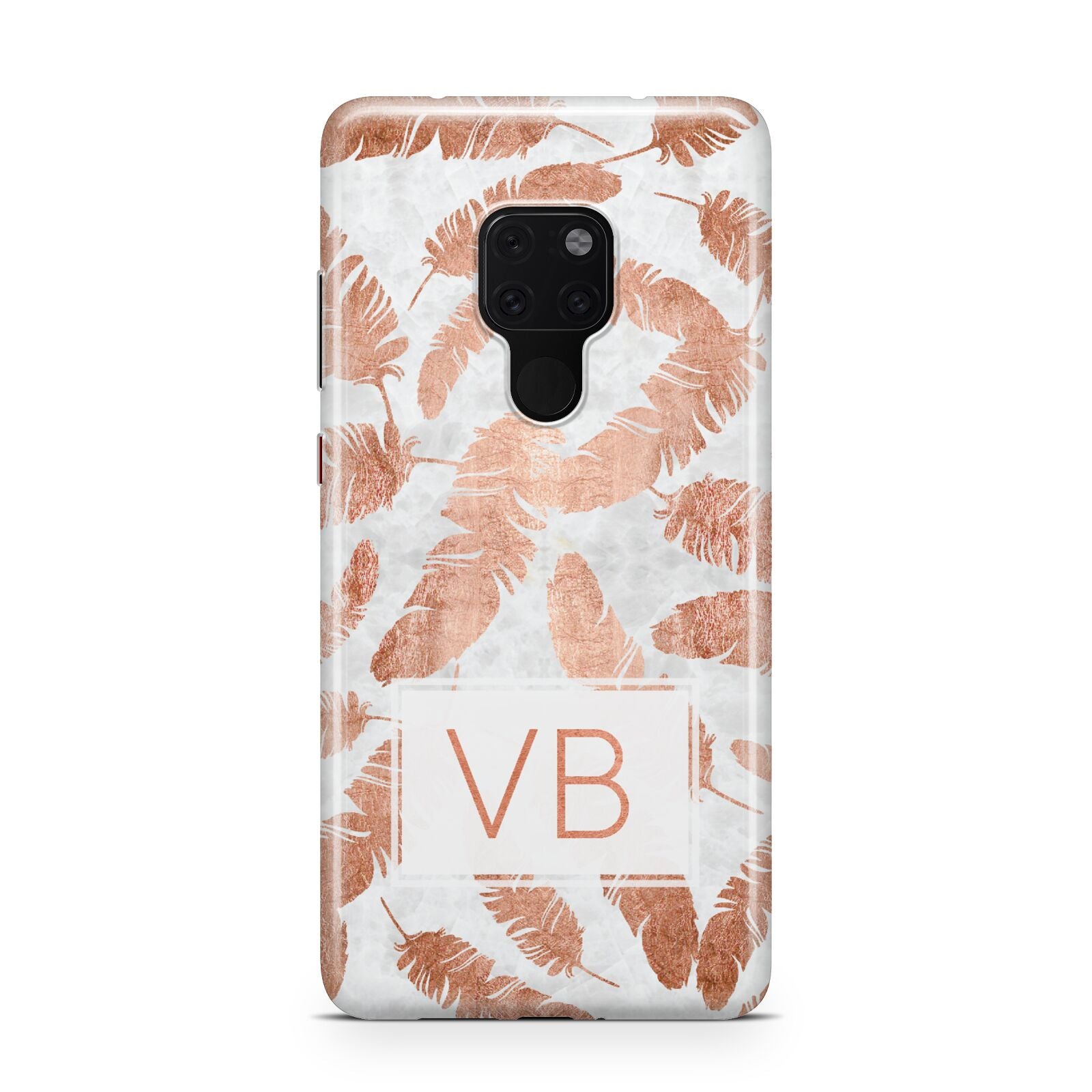 Personalised Leaf Marble Initials Huawei Mate 20 Phone Case