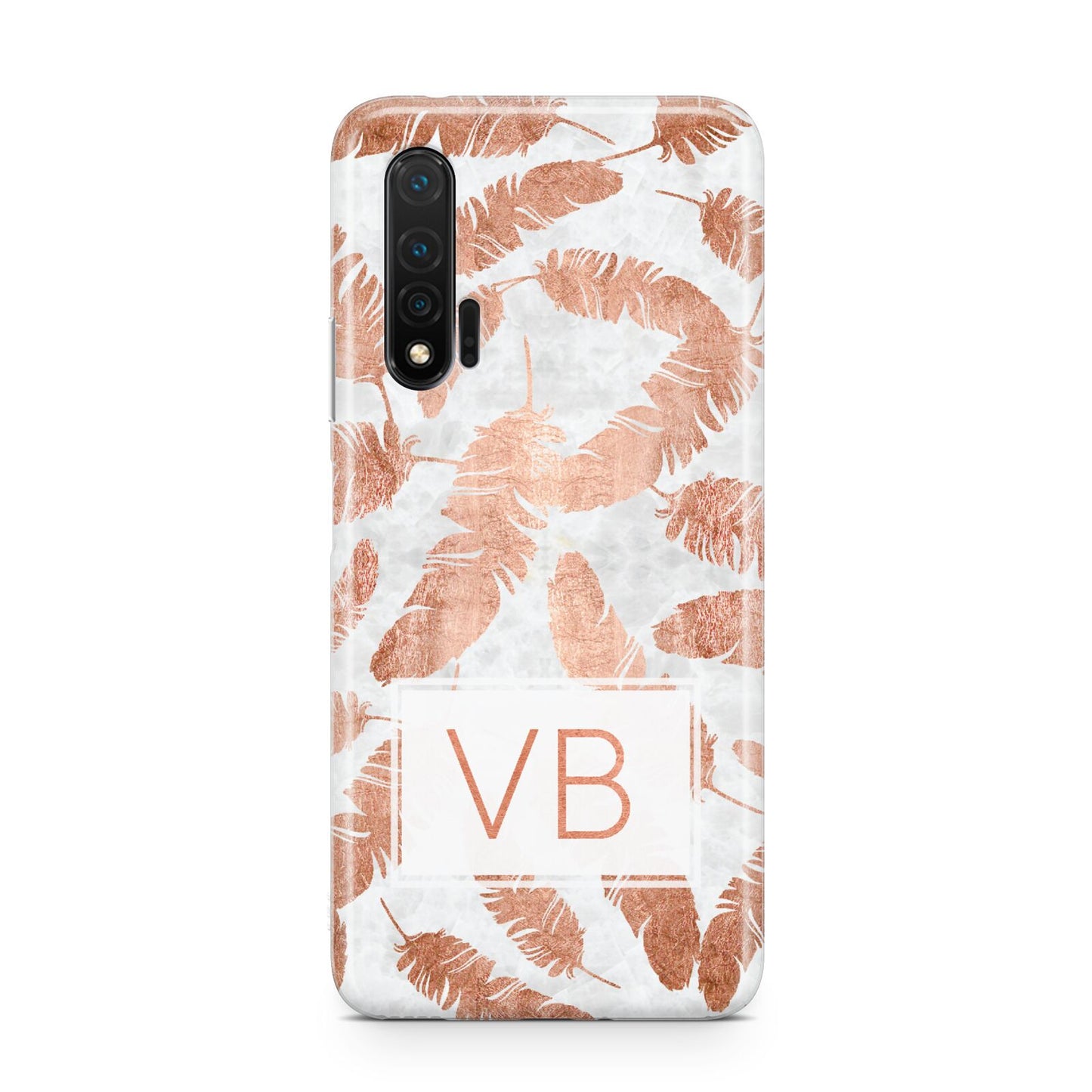 Personalised Leaf Marble Initials Huawei Nova 6 Phone Case