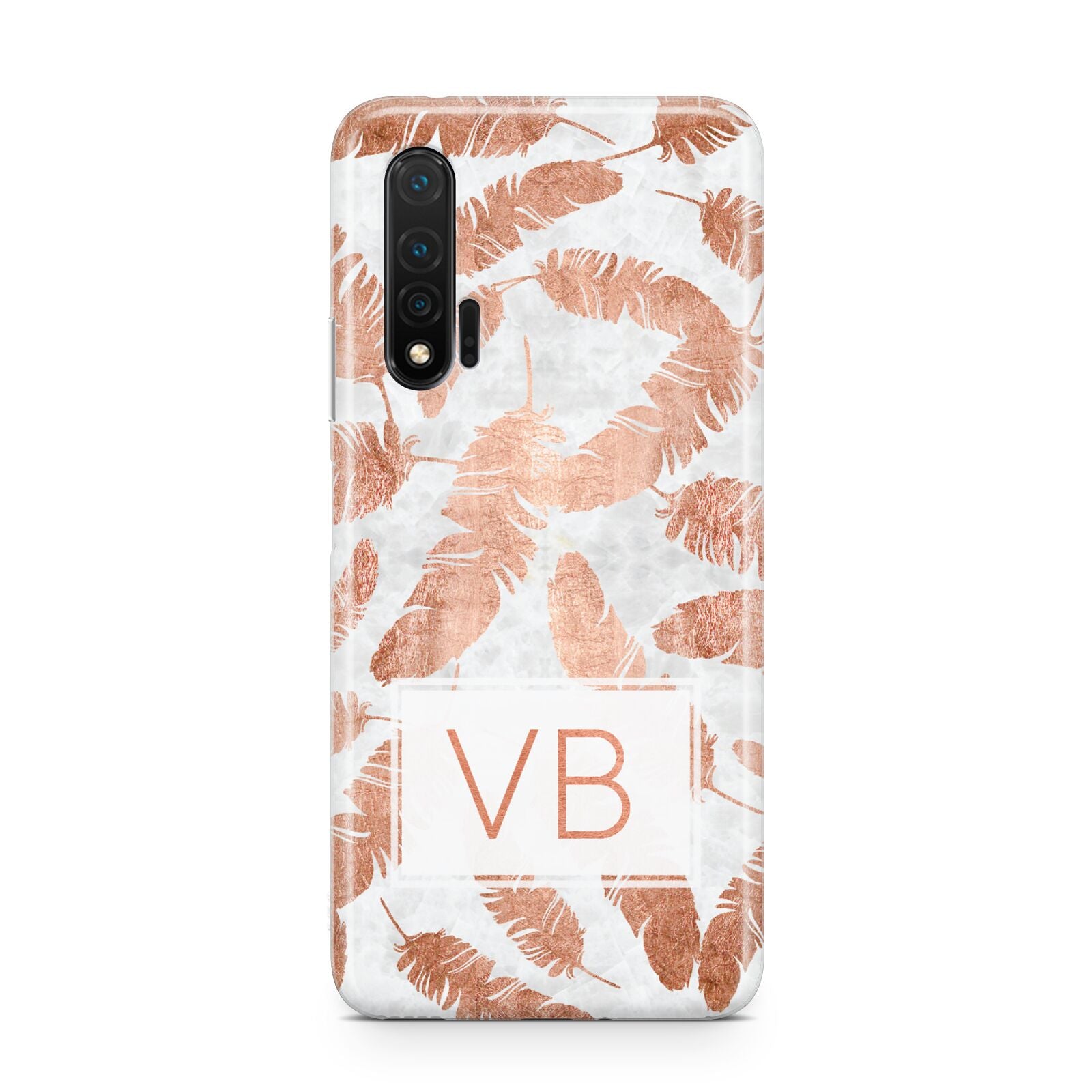 Personalised Leaf Marble Initials Huawei Nova 6 Phone Case