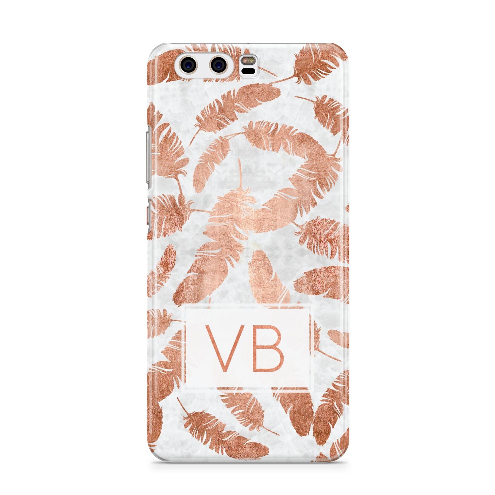 Personalised Leaf Marble Initials Huawei P10 Phone Case