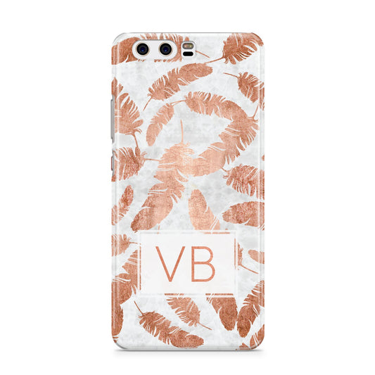 Personalised Leaf Marble Initials Huawei P10 Phone Case