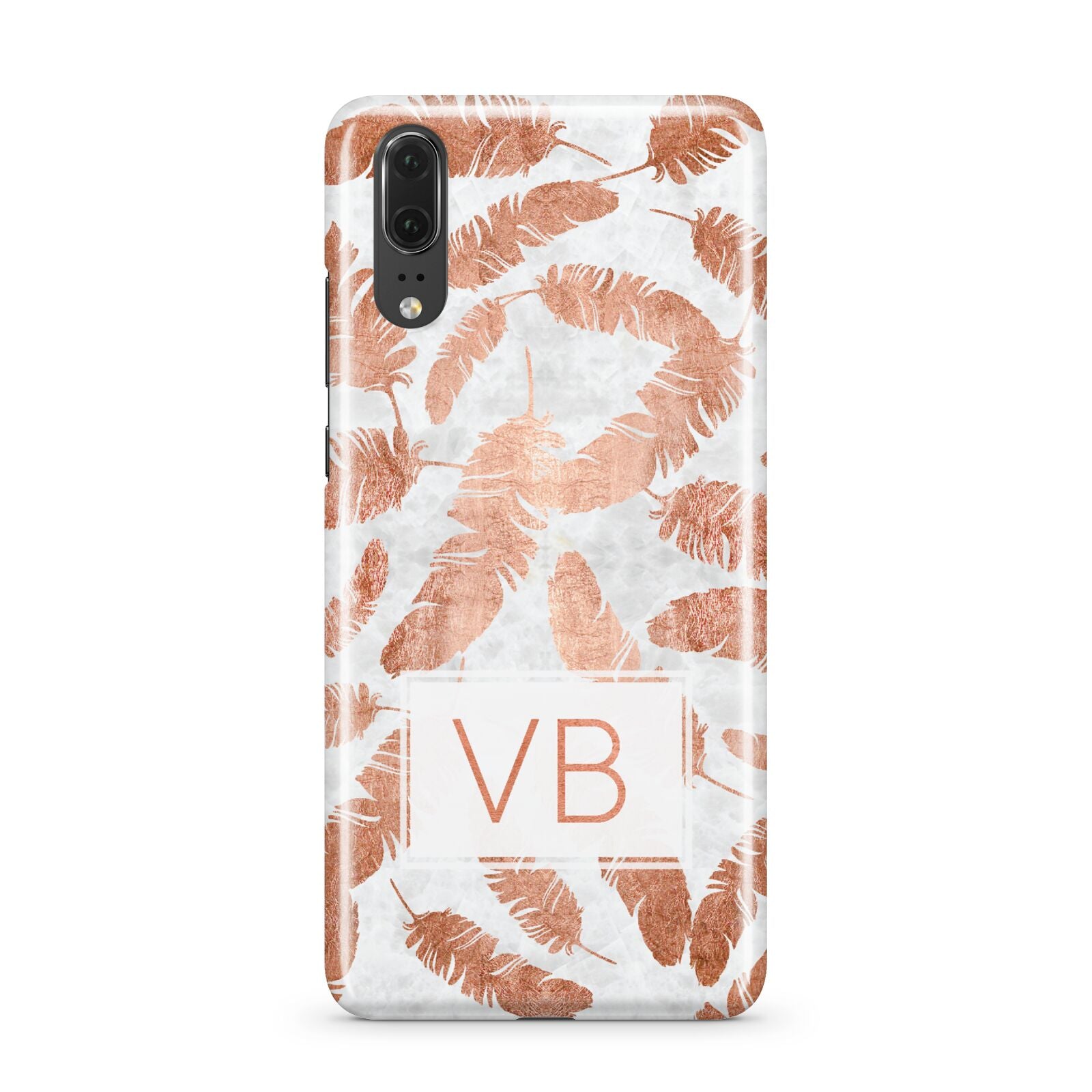 Personalised Leaf Marble Initials Huawei P20 Phone Case