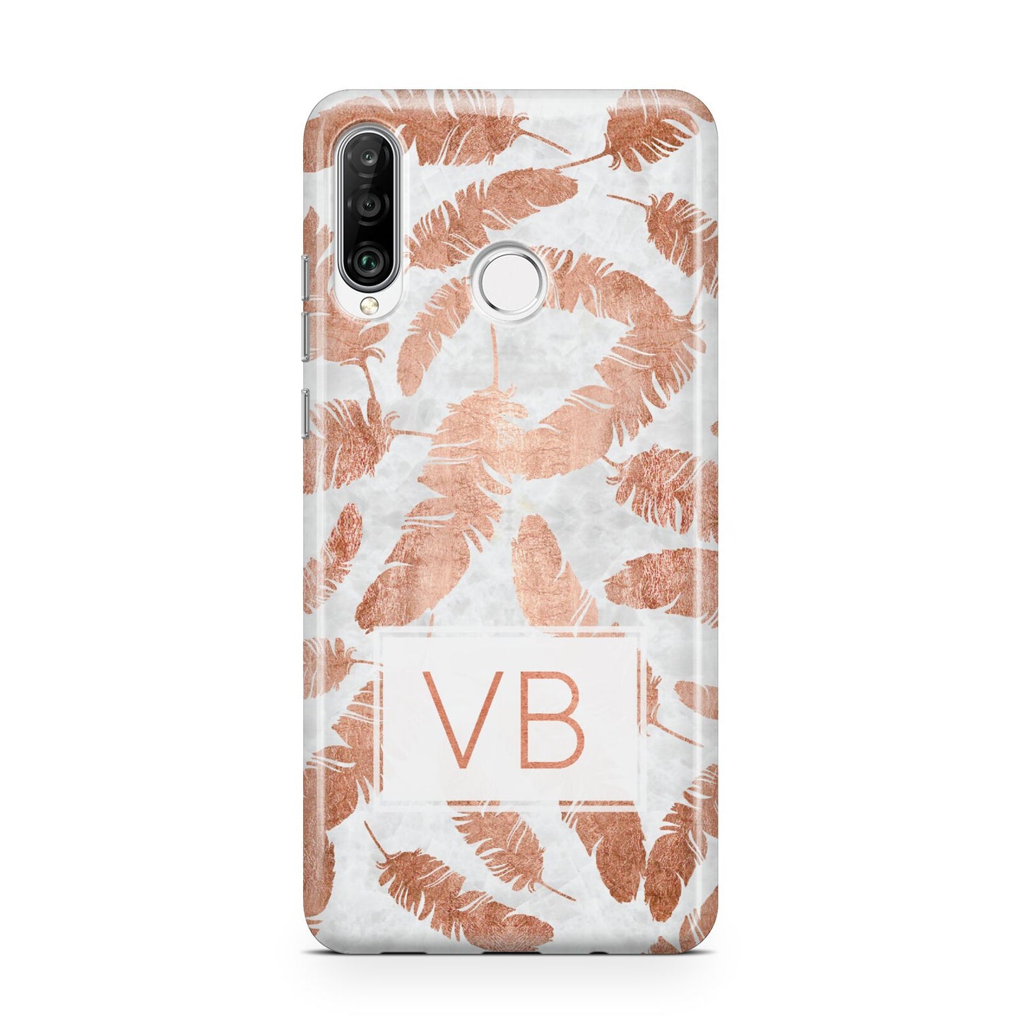 Personalised Leaf Marble Initials Huawei P30 Lite Phone Case