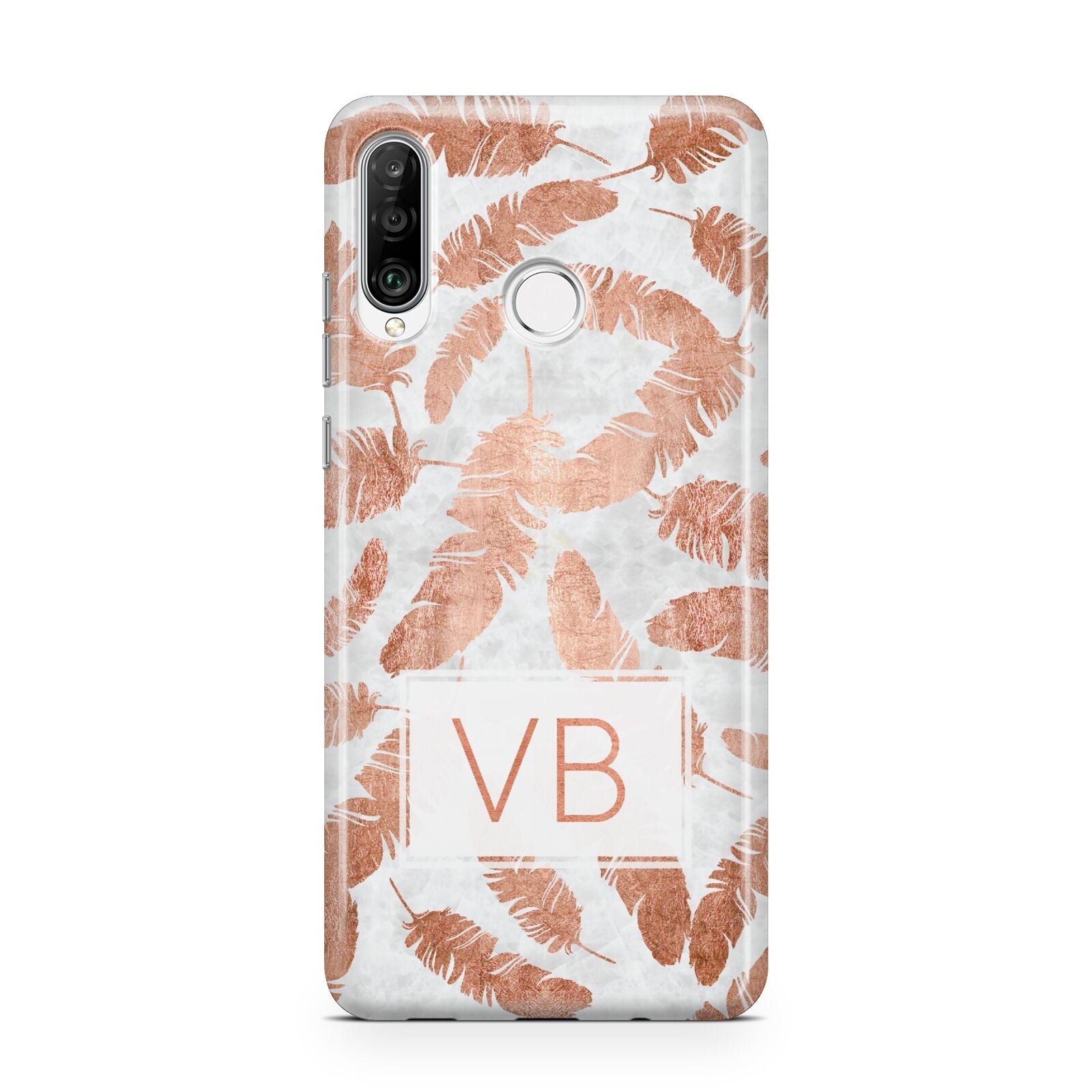 Personalised Leaf Marble Initials Huawei P30 Lite Phone Case