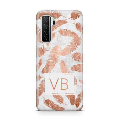 Personalised Leaf Marble Initials Huawei P40 Lite 5G Phone Case