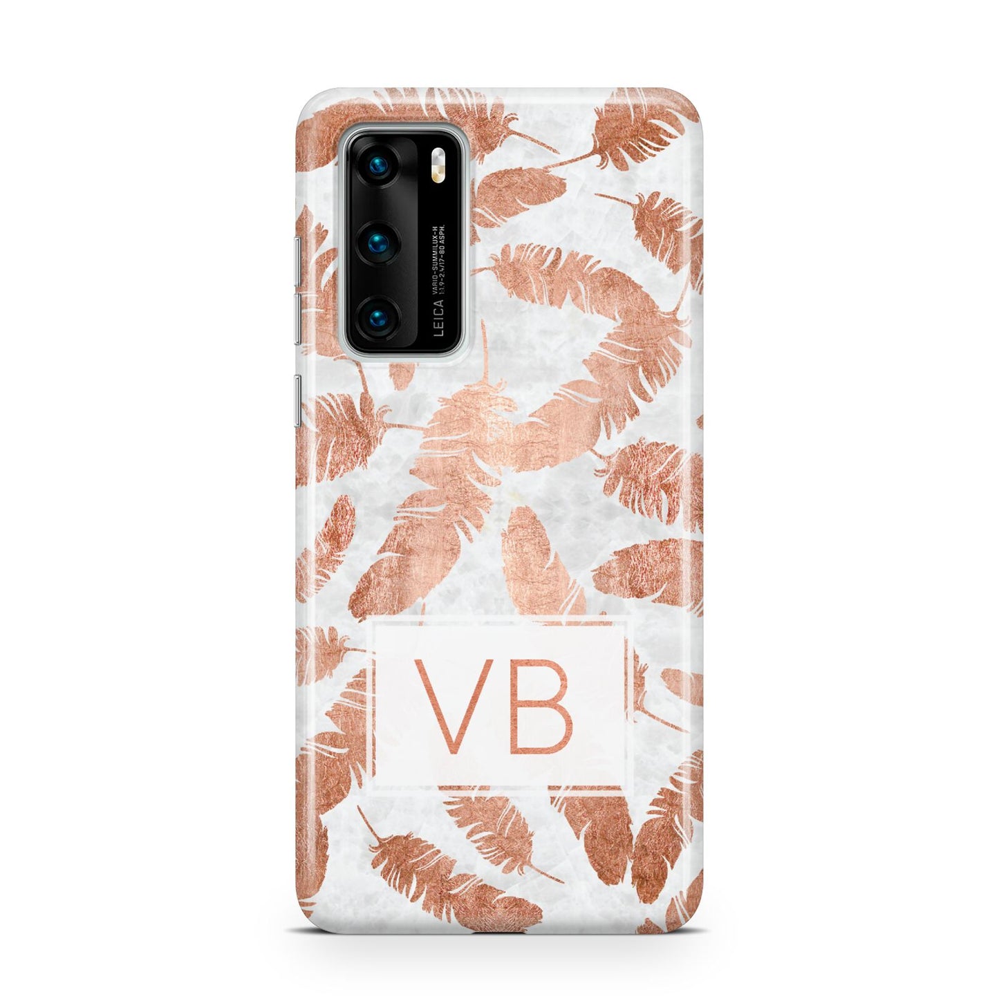 Personalised Leaf Marble Initials Huawei P40 Phone Case