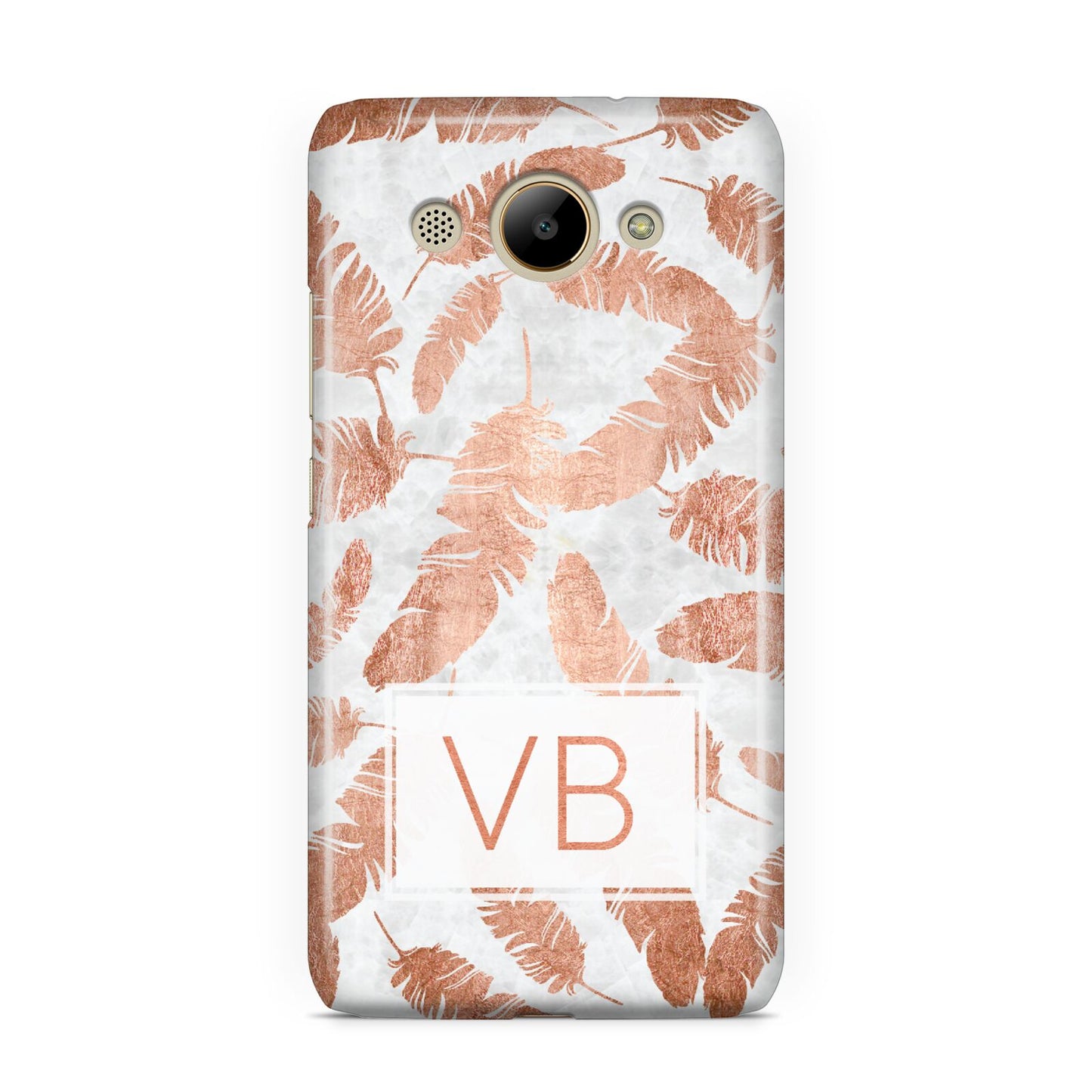Personalised Leaf Marble Initials Huawei Y3 2017