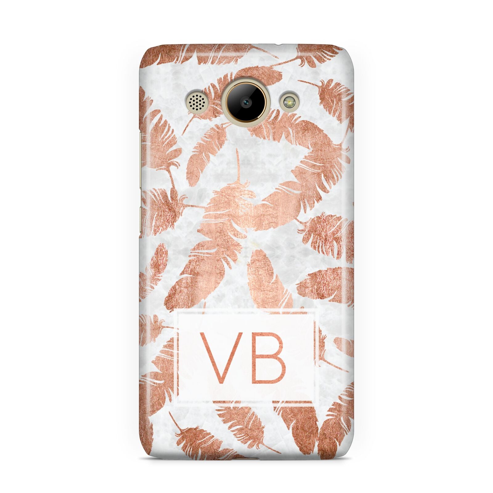 Personalised Leaf Marble Initials Huawei Y3 2017