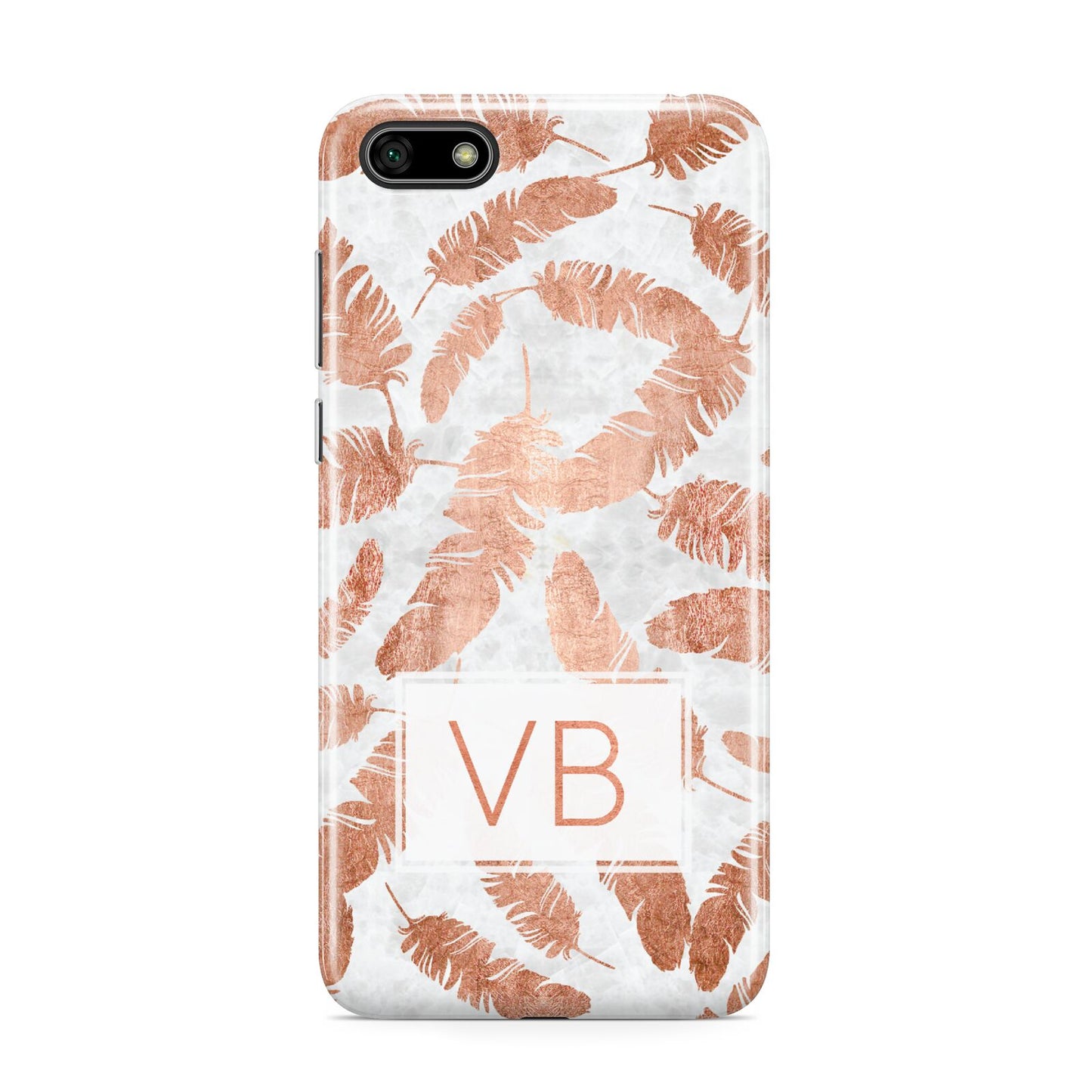 Personalised Leaf Marble Initials Huawei Y5 Prime 2018 Phone Case