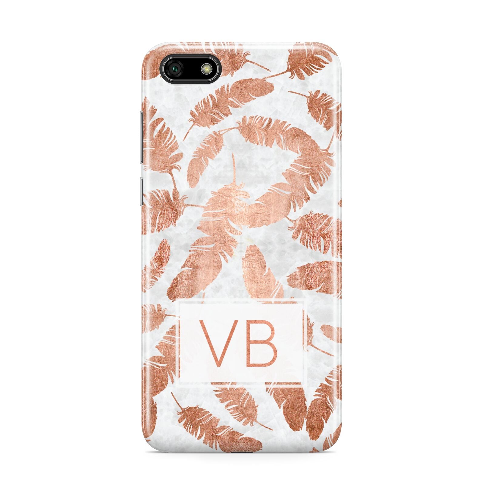 Personalised Leaf Marble Initials Huawei Y5 Prime 2018 Phone Case