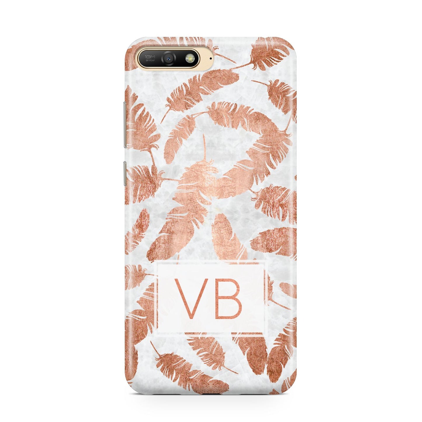 Personalised Leaf Marble Initials Huawei Y6 2018