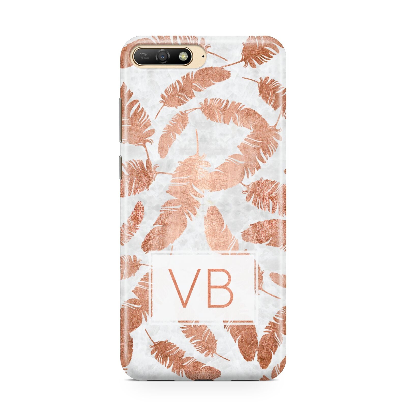 Personalised Leaf Marble Initials Huawei Y6 2018