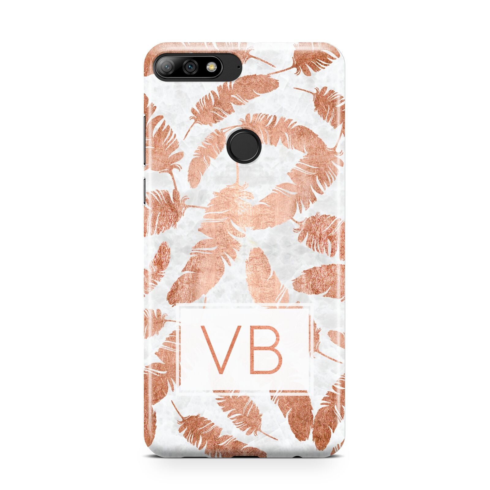 Personalised Leaf Marble Initials Huawei Y7 2018