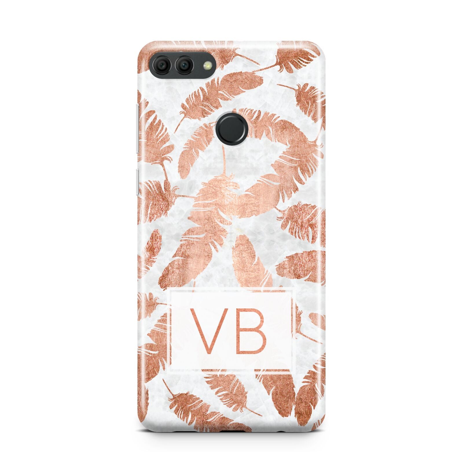 Personalised Leaf Marble Initials Huawei Y9 2018