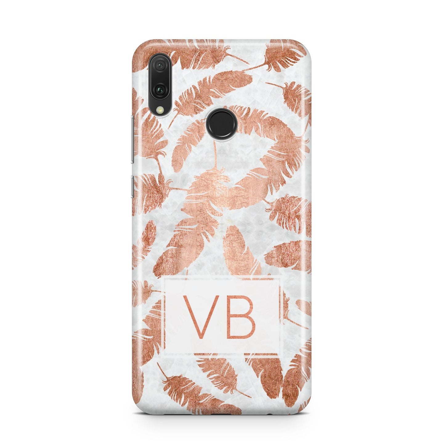 Personalised Leaf Marble Initials Huawei Y9 2019