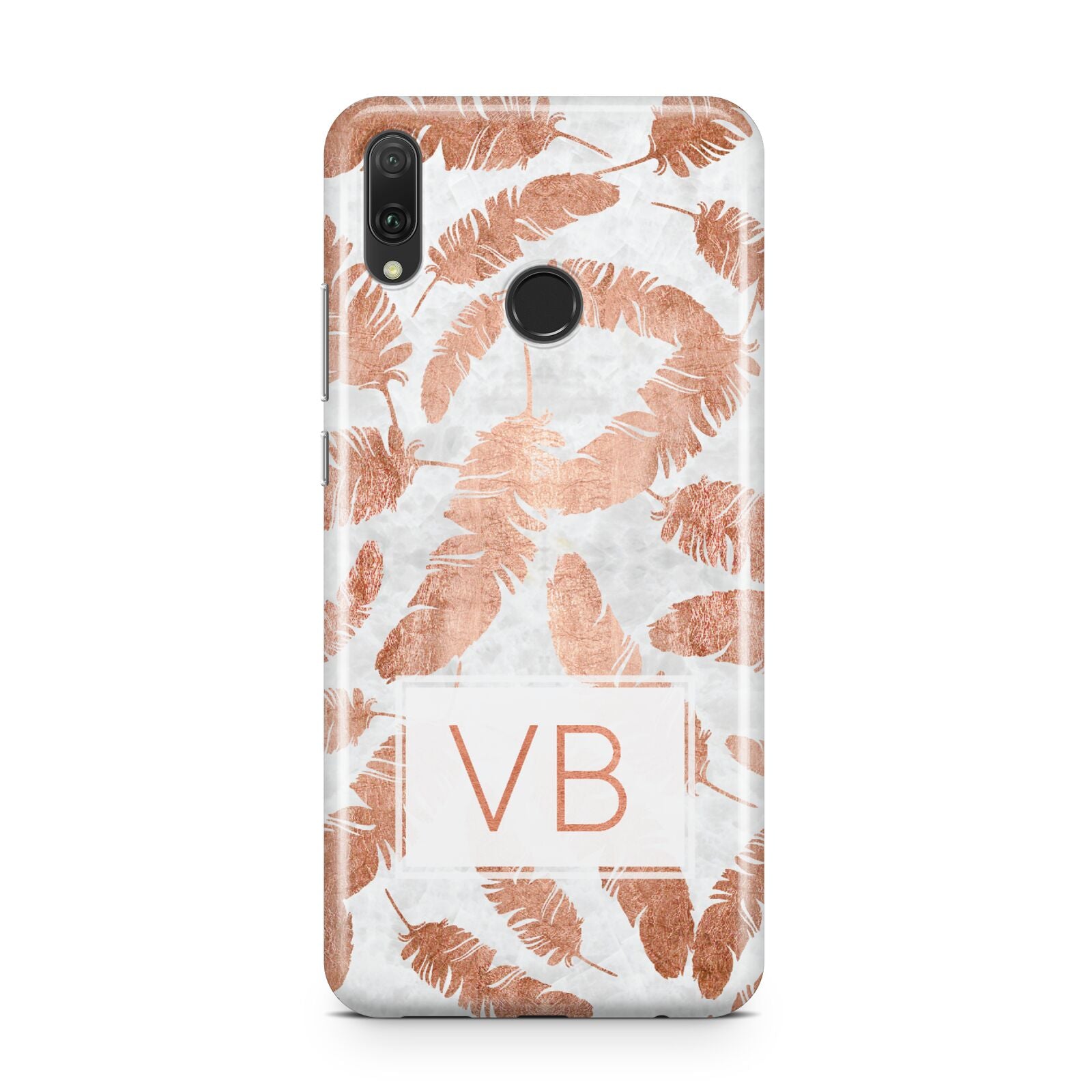 Personalised Leaf Marble Initials Huawei Y9 2019