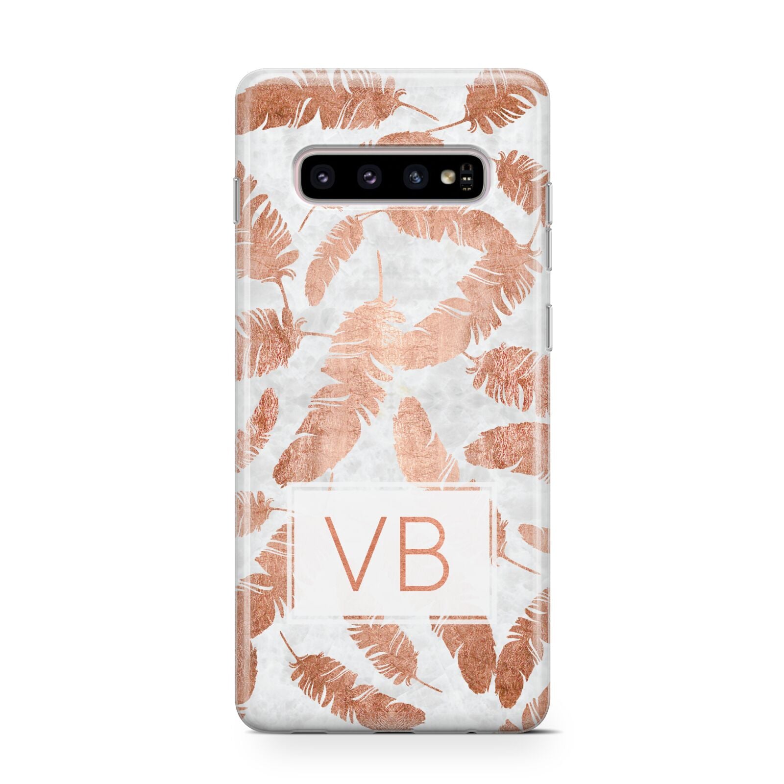 Personalised Leaf Marble Initials Protective Samsung Galaxy Case