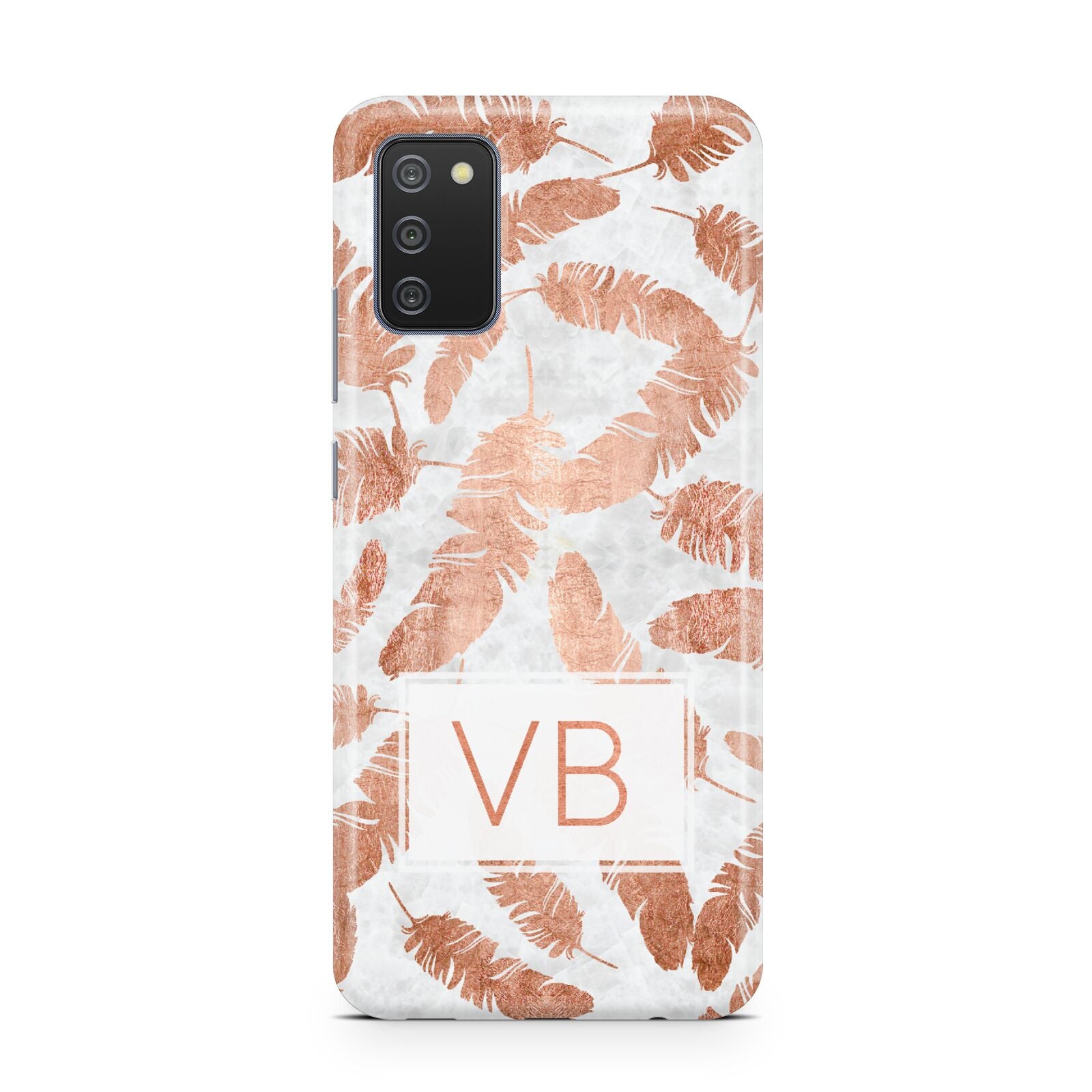 Personalised Leaf Marble Initials Samsung A02s Case