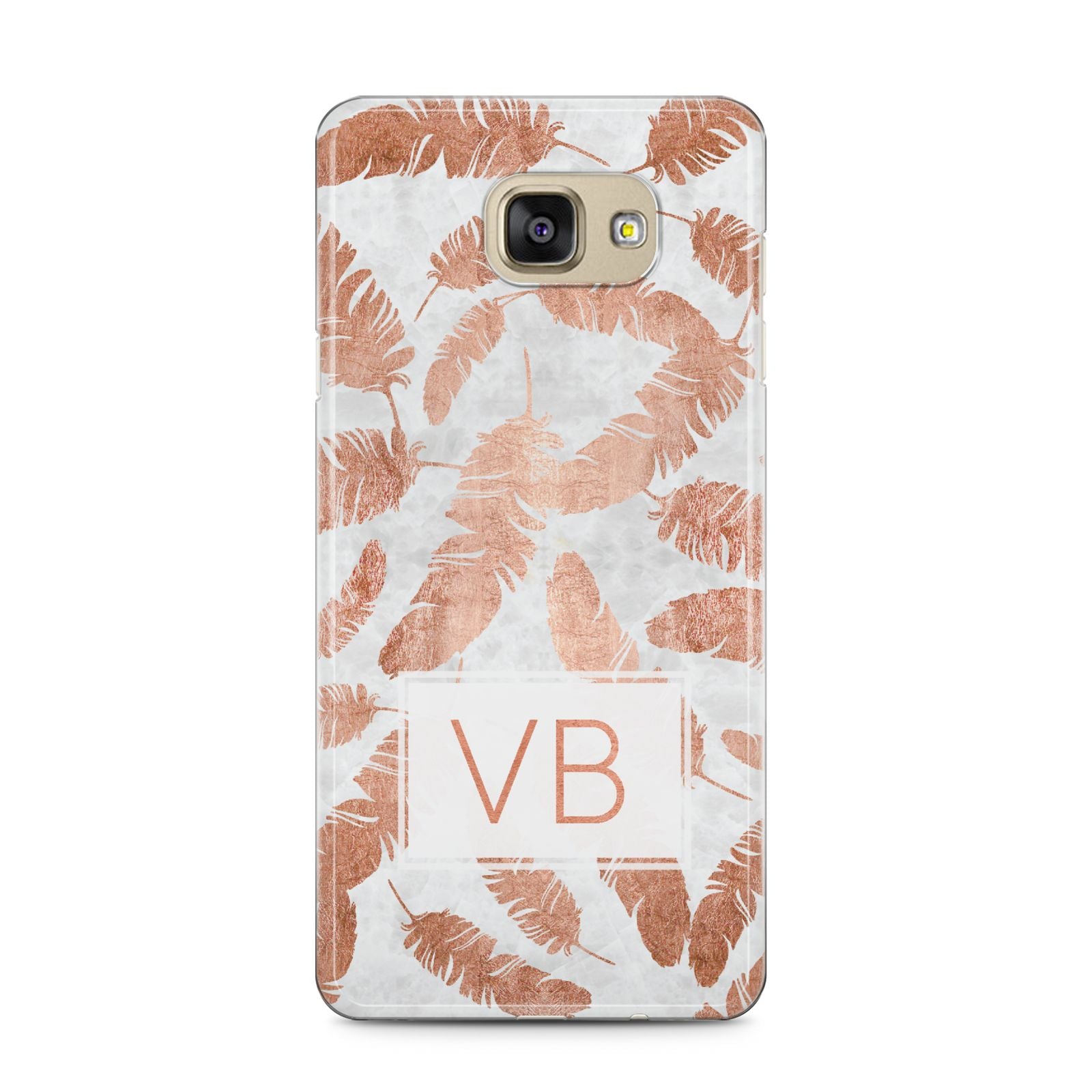 Personalised Leaf Marble Initials Samsung Galaxy A5 2016 Case on gold phone