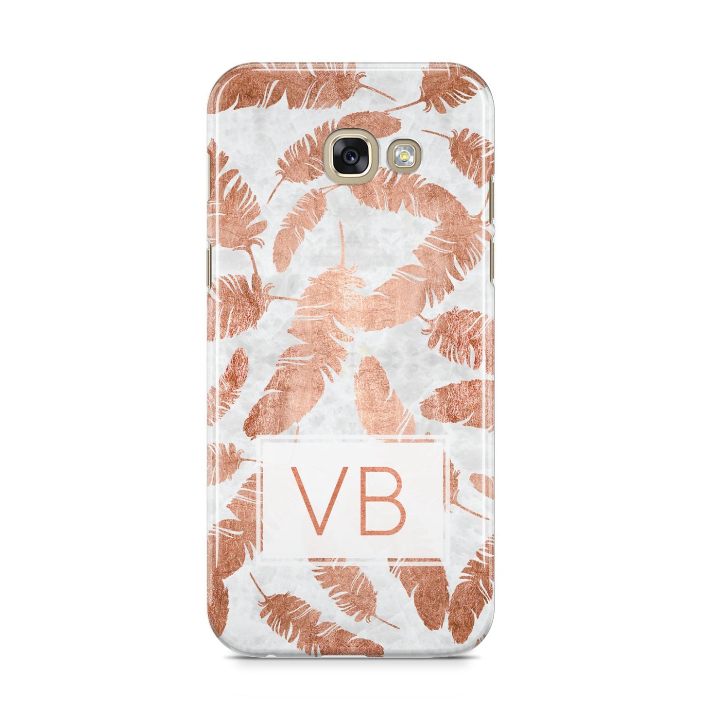 Personalised Leaf Marble Initials Samsung Galaxy A5 2017 Case on gold phone