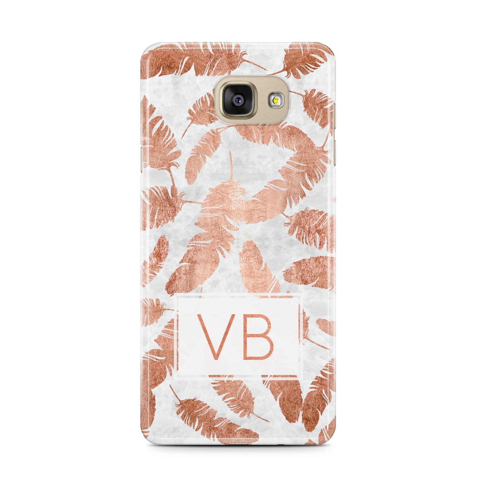 Personalised Leaf Marble Initials Samsung Galaxy A7 2016 Case on gold phone