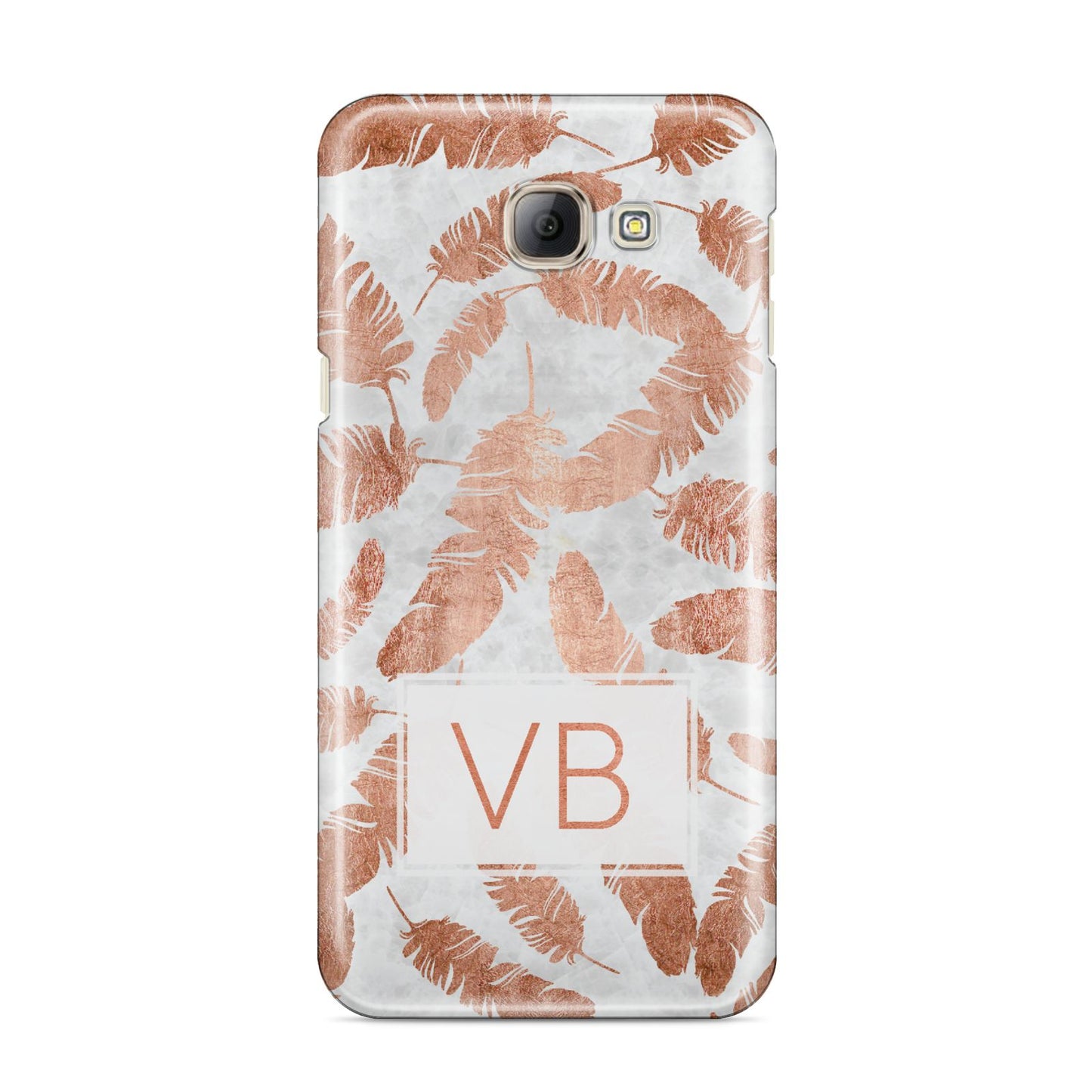 Personalised Leaf Marble Initials Samsung Galaxy A8 2016 Case