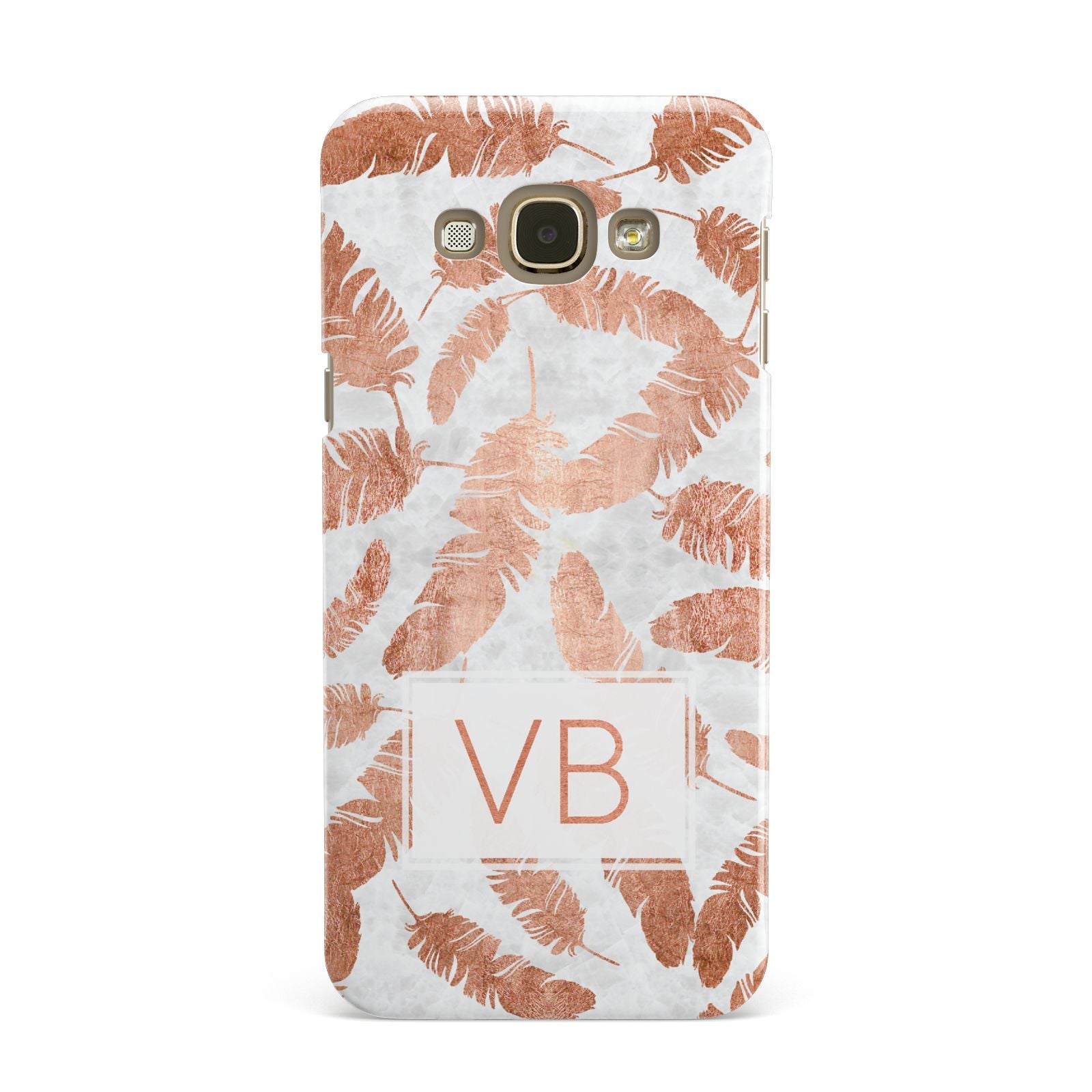 Personalised Leaf Marble Initials Samsung Galaxy A8 Case