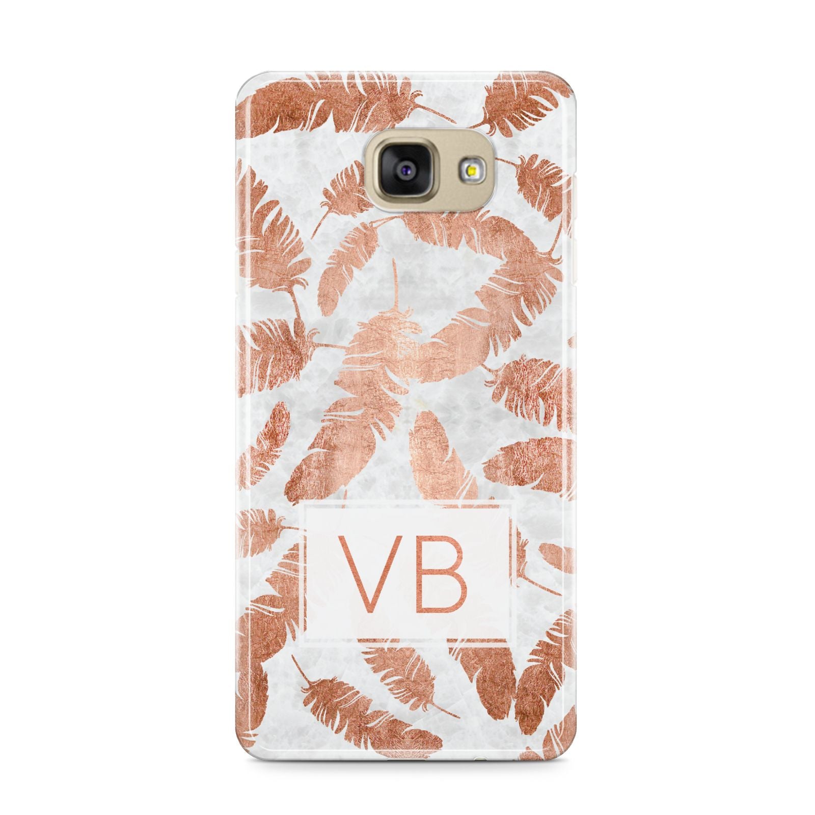 Personalised Leaf Marble Initials Samsung Galaxy A9 2016 Case on gold phone