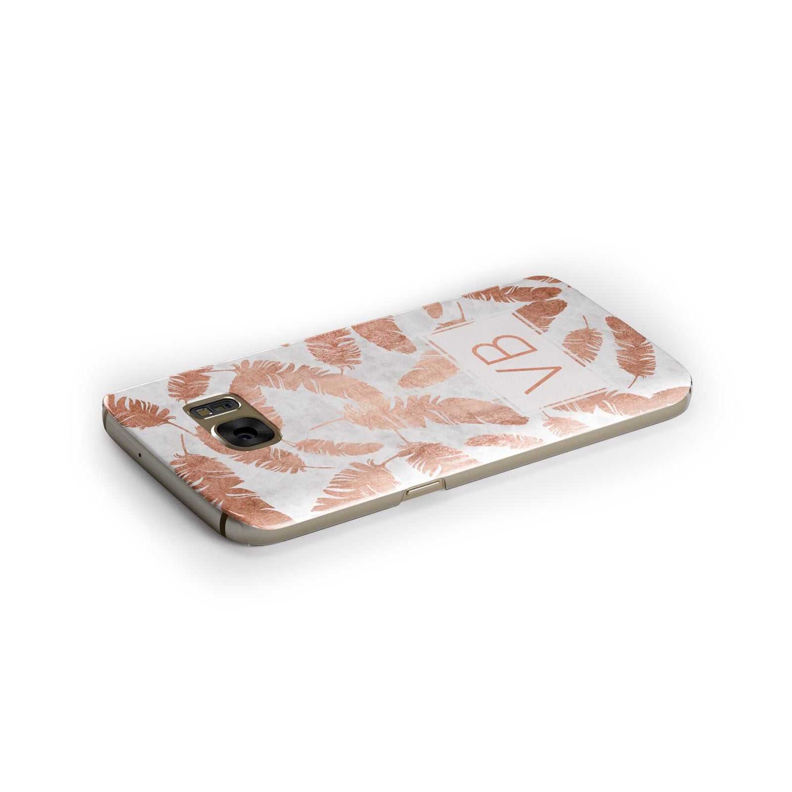 Personalised Leaf Marble Initials Samsung Galaxy Case Side Close Up