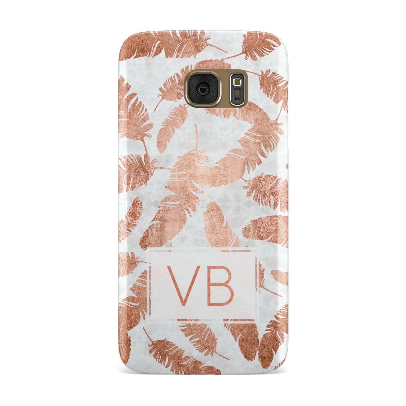 Personalised Leaf Marble Initials Samsung Galaxy Case