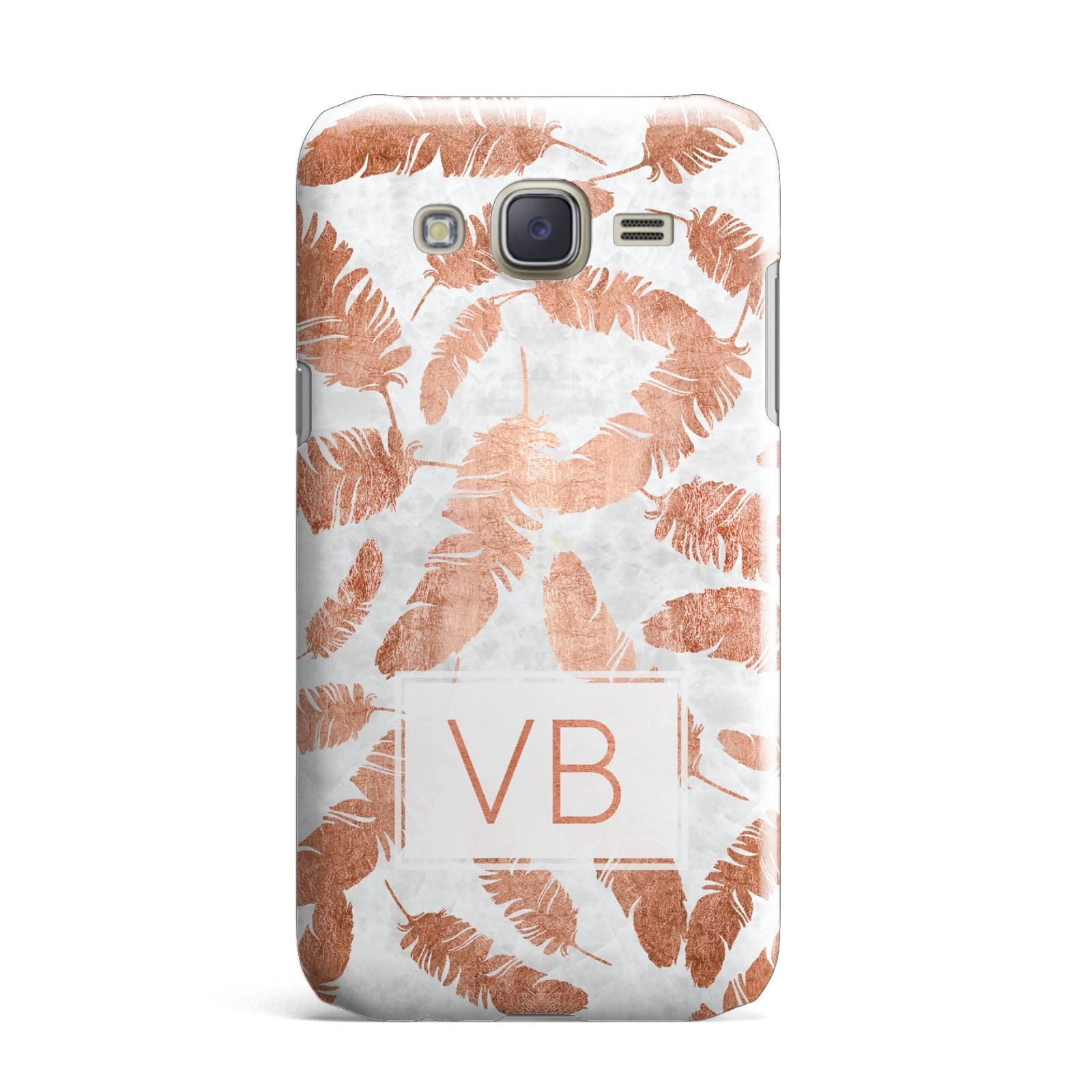 Personalised Leaf Marble Initials Samsung Galaxy J7 Case