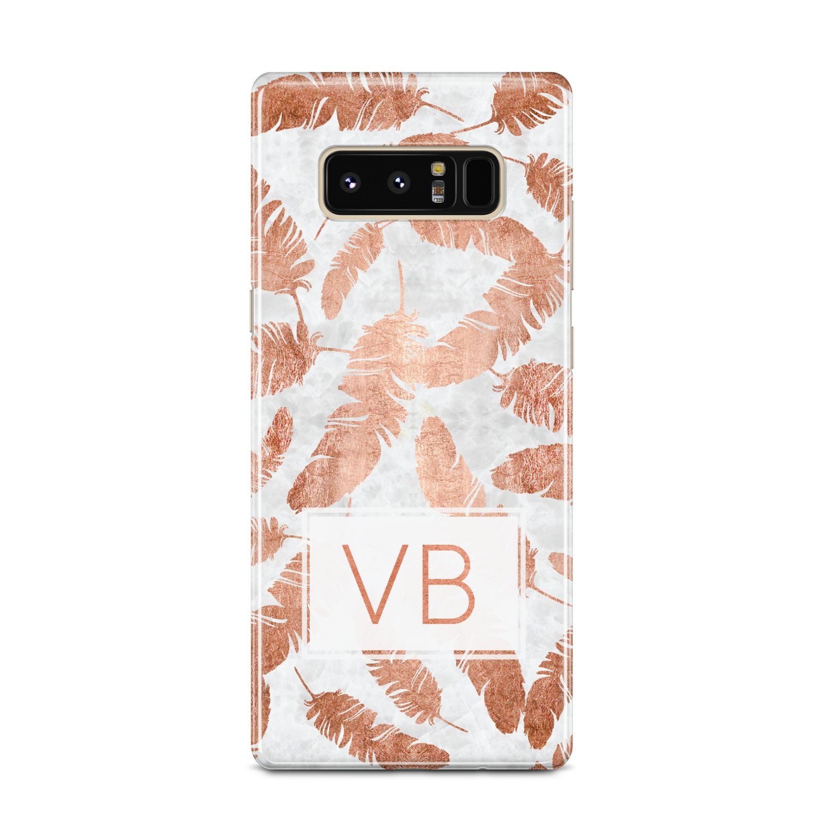 Personalised Leaf Marble Initials Samsung Galaxy Note 8 Case